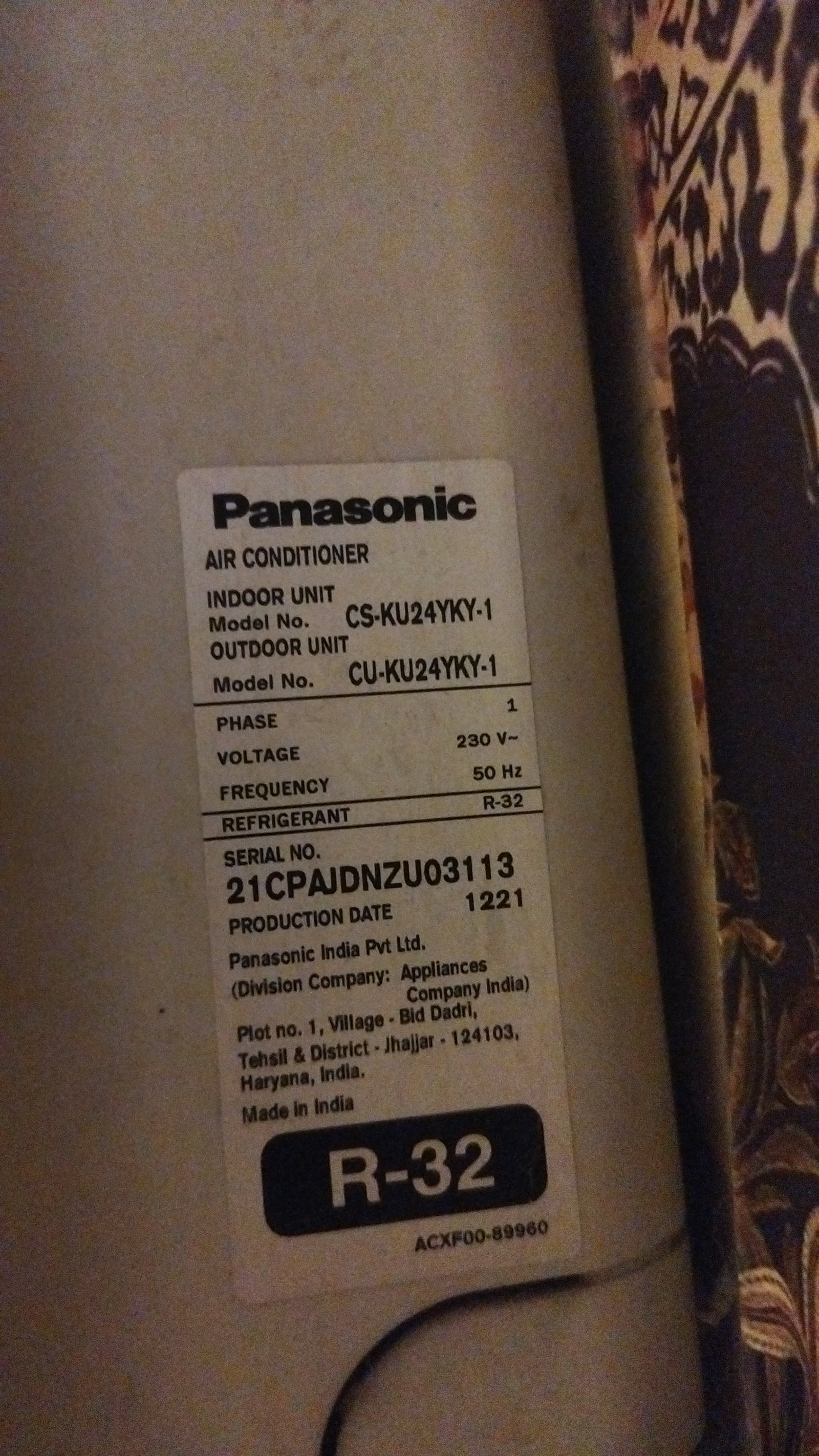 Panasonic 2 Ton AC, Model CS/CU-KU24YKY-1, Copper Condenser Coil, R-32 gas - photo 4